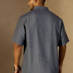 DENNISON Self Design Embroidered Smart Casual Shirt image 5