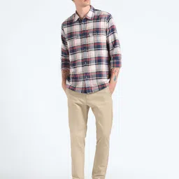 Flying Machine Tartan Checked Spread Collar Pure Cotton Casual Shirt image 5