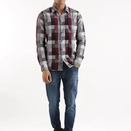 WROGN Slim Fit Checked Linen Casual Shirt image 5