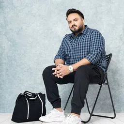 hardsoda by the indian garage co HARDSODA Plus Size Checked Spread Collar Long Sleeves Casual Shirt image 5