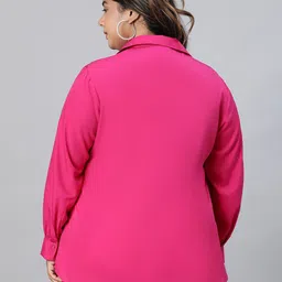 Oxolloxo Plus Size Relaxed Spread Collar Casual Shirt image 5