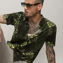 Campus Sutra Classic Floral Printed Spread Collar Casual Shirt-image-26