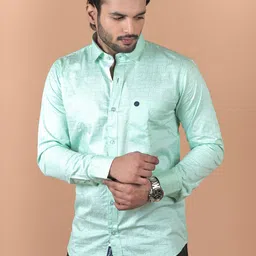 INDIAN THREADS Men Relaxed Fit Spread Collar Geometric Printed Cotton Casual Shirt image 3