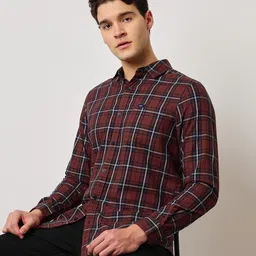 Lee Slim Fit Tartan Checked Twill Cotton Casual Shirt-picture-36