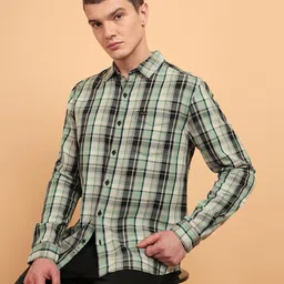 Wrangler Tartan Checked Regular Fit Pure Cotton Casual Shirt-image-4