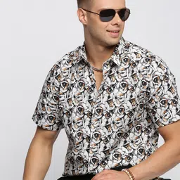SHOWOFF Smart Slim Fit Floral Printed Cotton Casual Shirt-picture-30