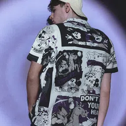 Jack & Jones Men Cuban Collar Graphic Printed Cotton Casual Shirt image 2