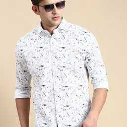 SHOWOFF Micro Ditsy Printed Premium Slim Fit Cotton Casual Shirt-image-62