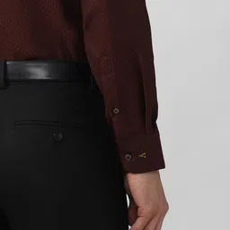 Van Heusen Men Brown Formal Cotton Shirt image 2