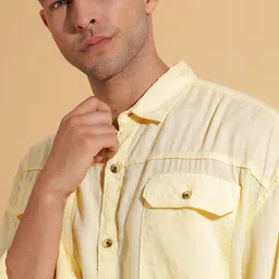 HERE&NOW Spread Collar Drop Shoulder Sleeves Casual Shirt-picture-16