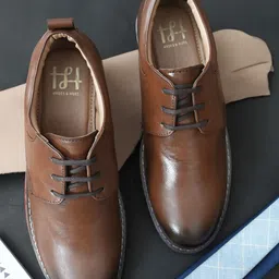 Hydes N Hues Men Brown Solid Formal Derbys-picture-36