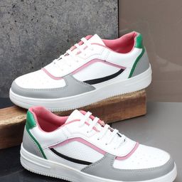 The Roadster Lifestyle Co. Women White Colourblocked Lace-Up Sneakers-picture-44