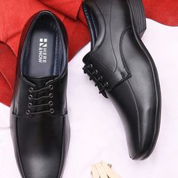 HERE&NOW Men Black Derbys Formal Shoes-picture-35
