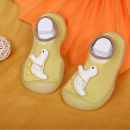 Baby Moo Unisex Kids Yellow Woven Design Slip-On Sneakers-picture-3