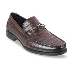 DAVINCHI Men Textured Round Toe Leather Formal Loafers-picture-35