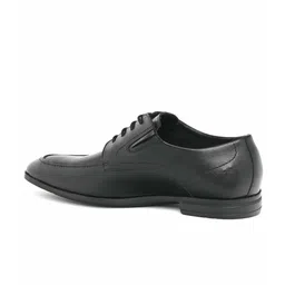 Ruosh Men Black Solid Leather Formal Derbys image 2