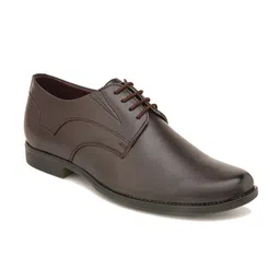 HERE&NOW Men Brown Round Toe Formal Derbys image 3
