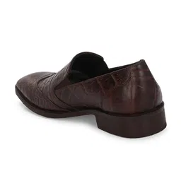CARLO ROMANO Men Textured Round Toe Leather Loafers image 4