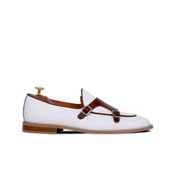 GRIFFIN Men White Colourblocked Slip-On Sneakers image 5