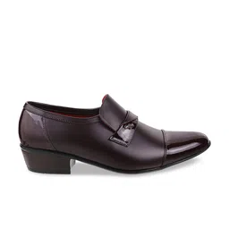 Mochi Men Brown Solid Formal Leather Slip-On Shoes image 5