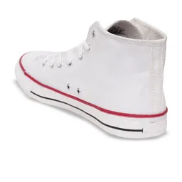 The Roadster Lifestyle Co. Men White Textured Comfort Insole Mid-Top Canvas Sneakers image 4