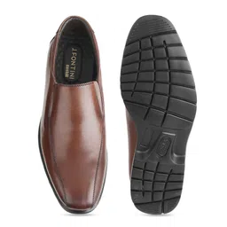 J.FONTINI Men Tan Brown Solid Leather Slip on Shoes image 4
