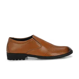 Eego Italy Men Perforated Genuine Leather Formal Slip-On Shoes image 2