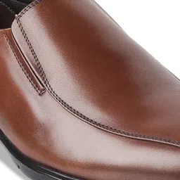 J.FONTINI Men Tan Brown Solid Leather Slip on Shoes image 2