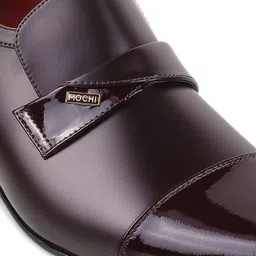 Mochi Men Brown Solid Formal Leather Slip-On Shoes image 2