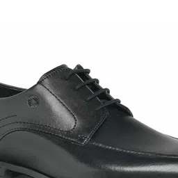 Ruosh Men Black Solid Leather Formal Derbys image 3