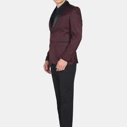 Arrow Men Purple Self-Design Single-Breasted 3-Piece Formal Suit image 5