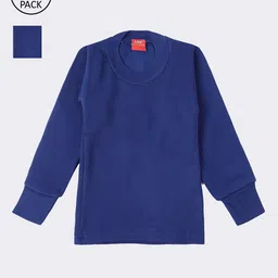 Lux Cottswool Boys Pack Of 2 Blue Solid Cotton Thermal Tops-picture-18