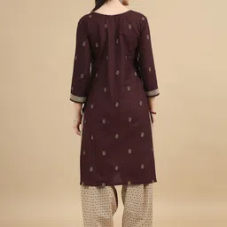 MIRAAN Floral Printed Regular Pure Cotton Kurta with Patiala & Dupatta image 5