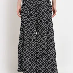 GRACIT Women Black & Red Printed Flared Palazzos Pack of 2 image 3