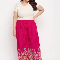 CLORA CREATION PLUS Women Plus Size Floral Printed Palazzos image 3