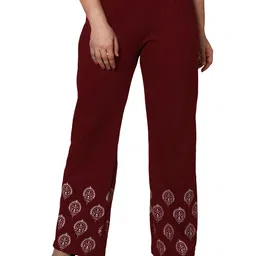 BAESD Floral Hem Design Knitted Palazzos image 1