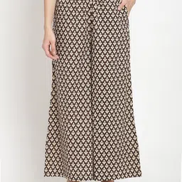SAVI Ethnic Motifs Printed Knitted Ethnic Palazzos-image-13