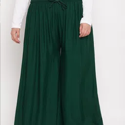 CLORA CREATION PLUS Women Green Palazzos-picture-41