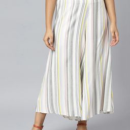 AURELIA Women Striped Flared Chambray Palazzos-picture-23
