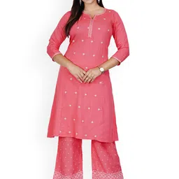 BAESD Floral Embroidered A-Line Kurta With Palazzo-picture-31