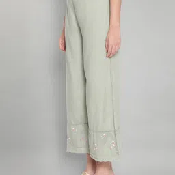 W Women Green Ethnic Palazzos image 4