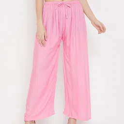 Clora Creation Pack of 2 Women Blue & Pink Solid Viscose Rayon Palazzos image 5