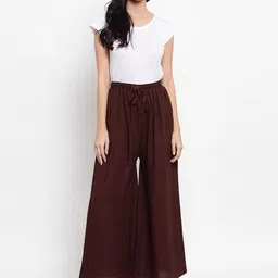 Clora Creation Women Coffee Brown Solid Flared Palazzo image 3