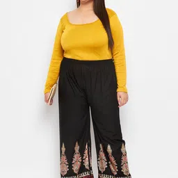 CLORA CREATION PLUS Women Ethnic Motifs Hem Design Straight Palazzos image 5