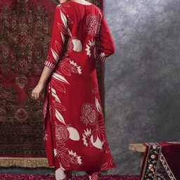 gosriki KALINI Women Floral Printed Regular Kurta with Palazzos image 5