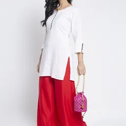 GRACIT Women Red & Orange 2 Ethnic Palazzos image 2