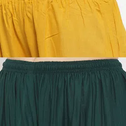 Clora Creation Pack of 2 Women Mustard Yellow & Green Solid Viscose Rayon Palazzos image 2