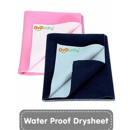 OyO Baby Infants Navy Blue & Pink 2 Pieces Cotton Baby Baby Bed Protector-picture-50