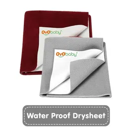 OyO Baby Infants Maroon & Grey 2 Pieces Cotton Baby Baby Bed Protector-image-96