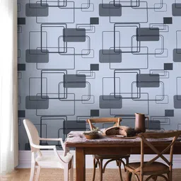 Jaamso Royals Grey & Blue Self-adhesive & Waterproof Squares Wallpaper image 2